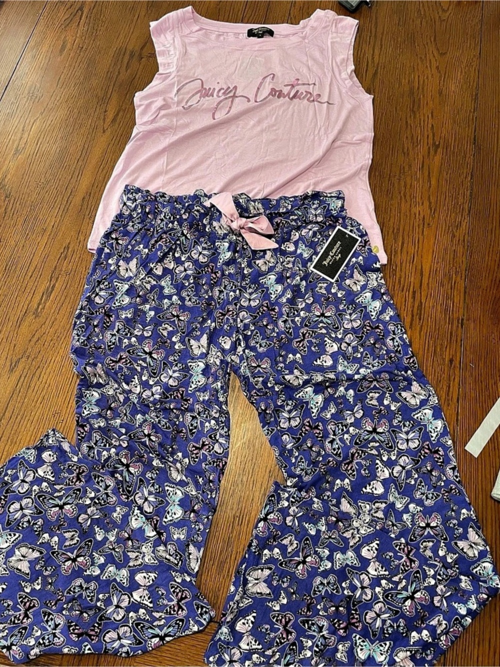 Juicy Couture Sleep Butterfly Pajama Set Pink & Blue NWT